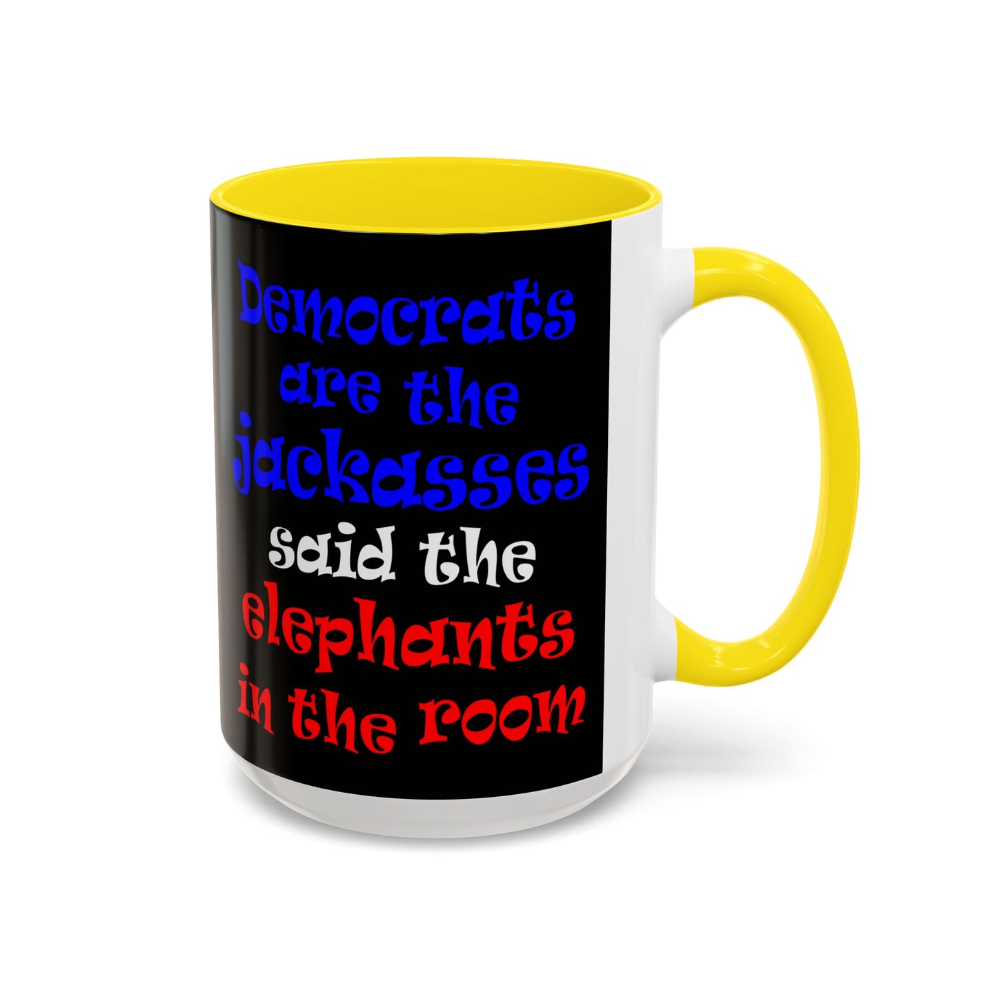 donkeys and elephants - Accent Mug (black)