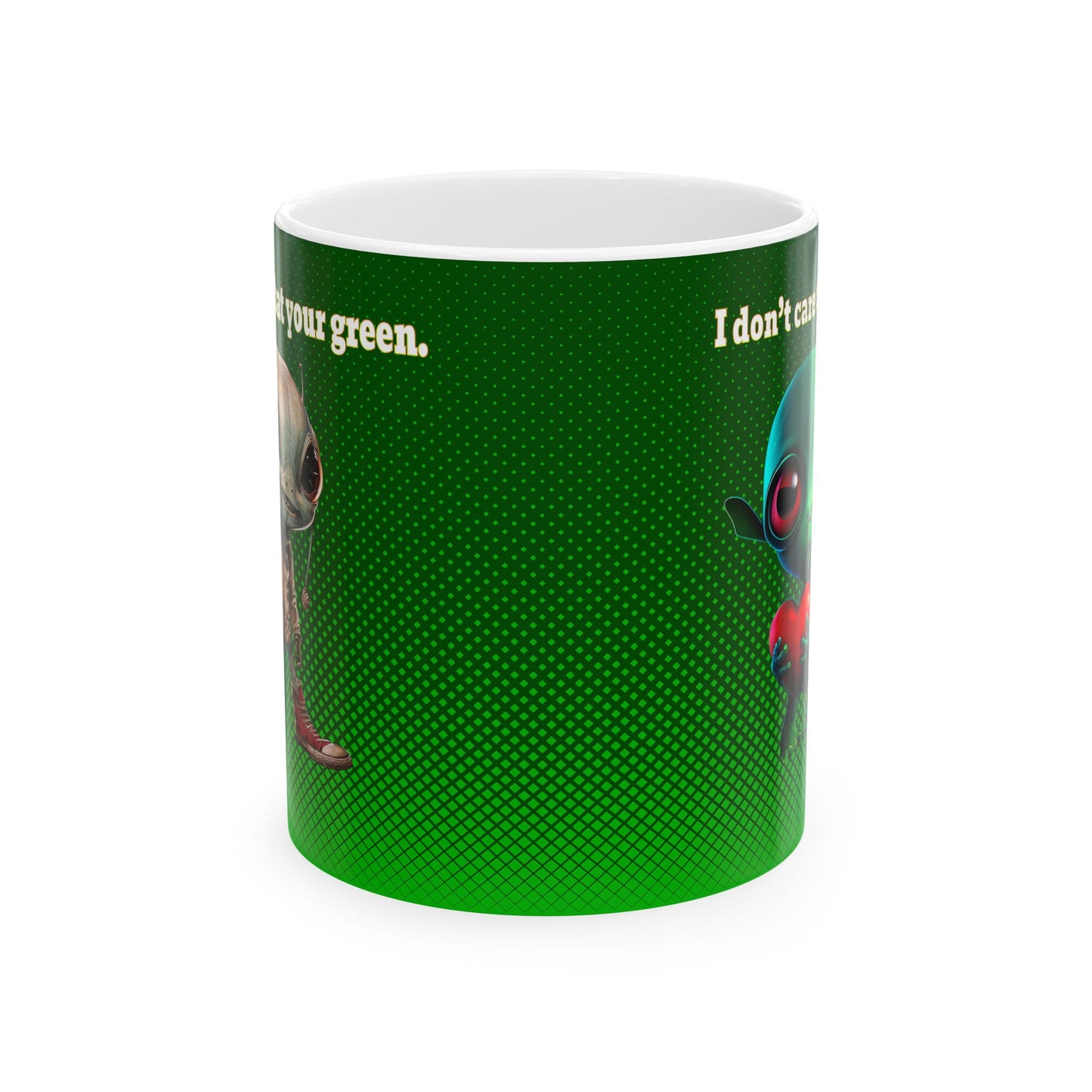 I don't care that your grey - White Mug (logo green)