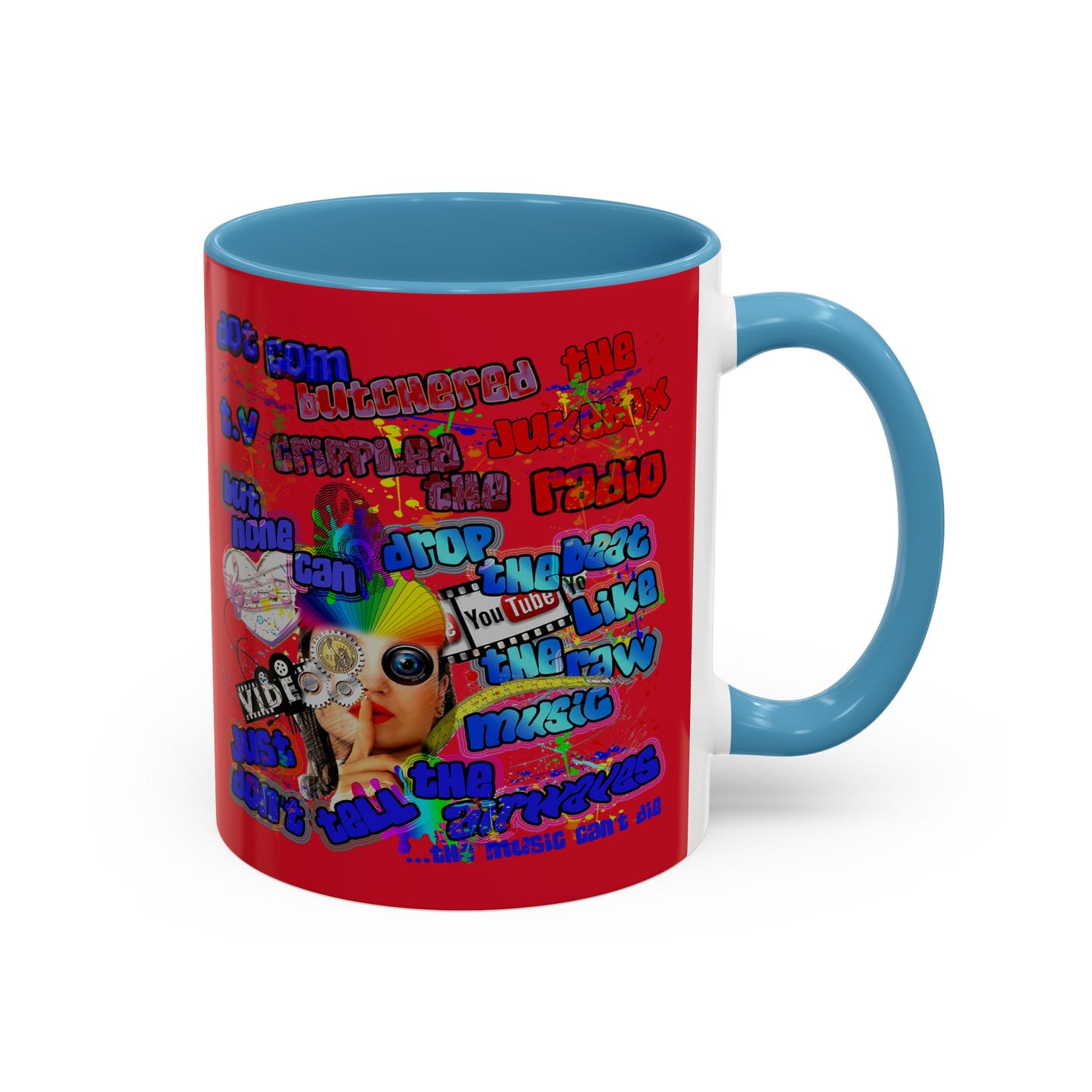 drop the beat - Accent Mug (dark red)