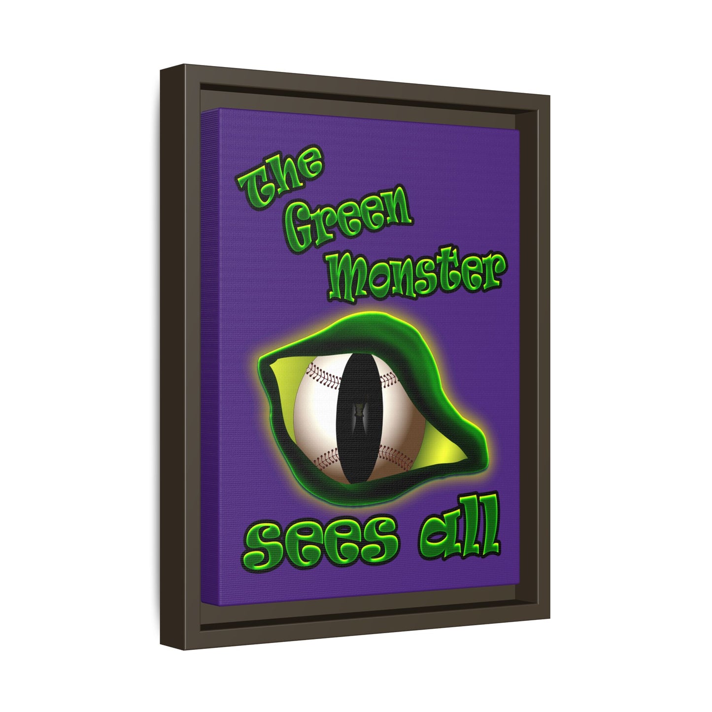 green monster - framed canvas art (purple)