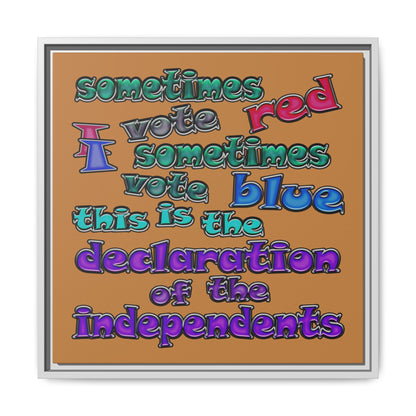 declaration of the independents - framed canvas art (light brown)