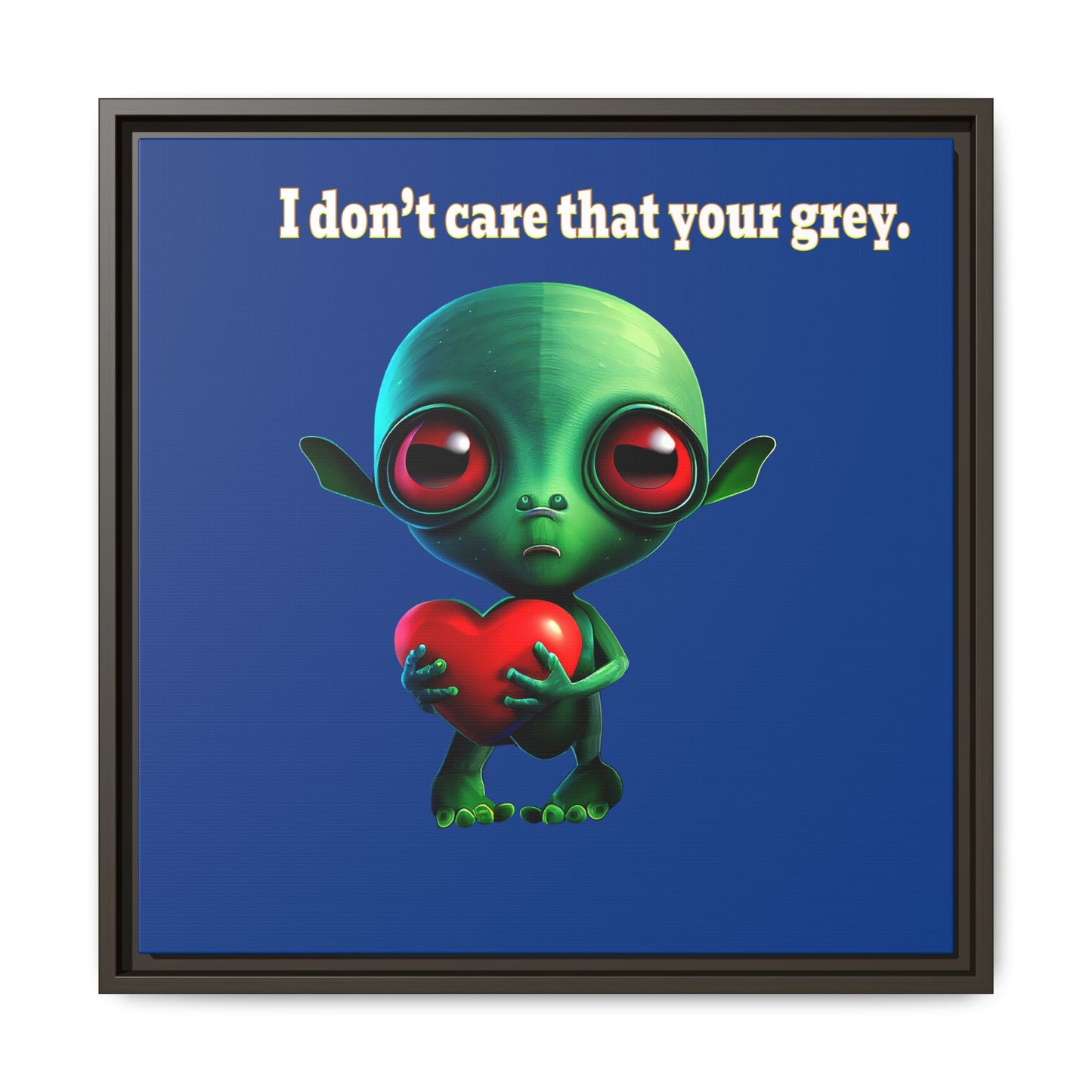 I don't care that your grey - framed canvas art (dark blue)
