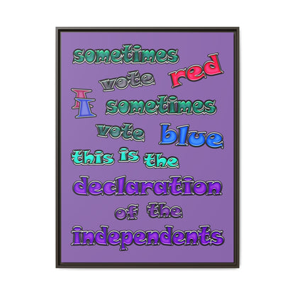 declaration of the independents - framed canvas art (light purple)