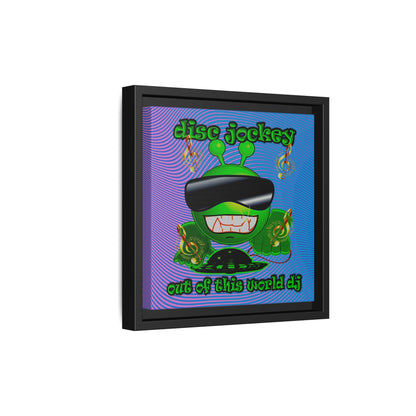 disc jockey - framed canvas art (light blue-purple wave)