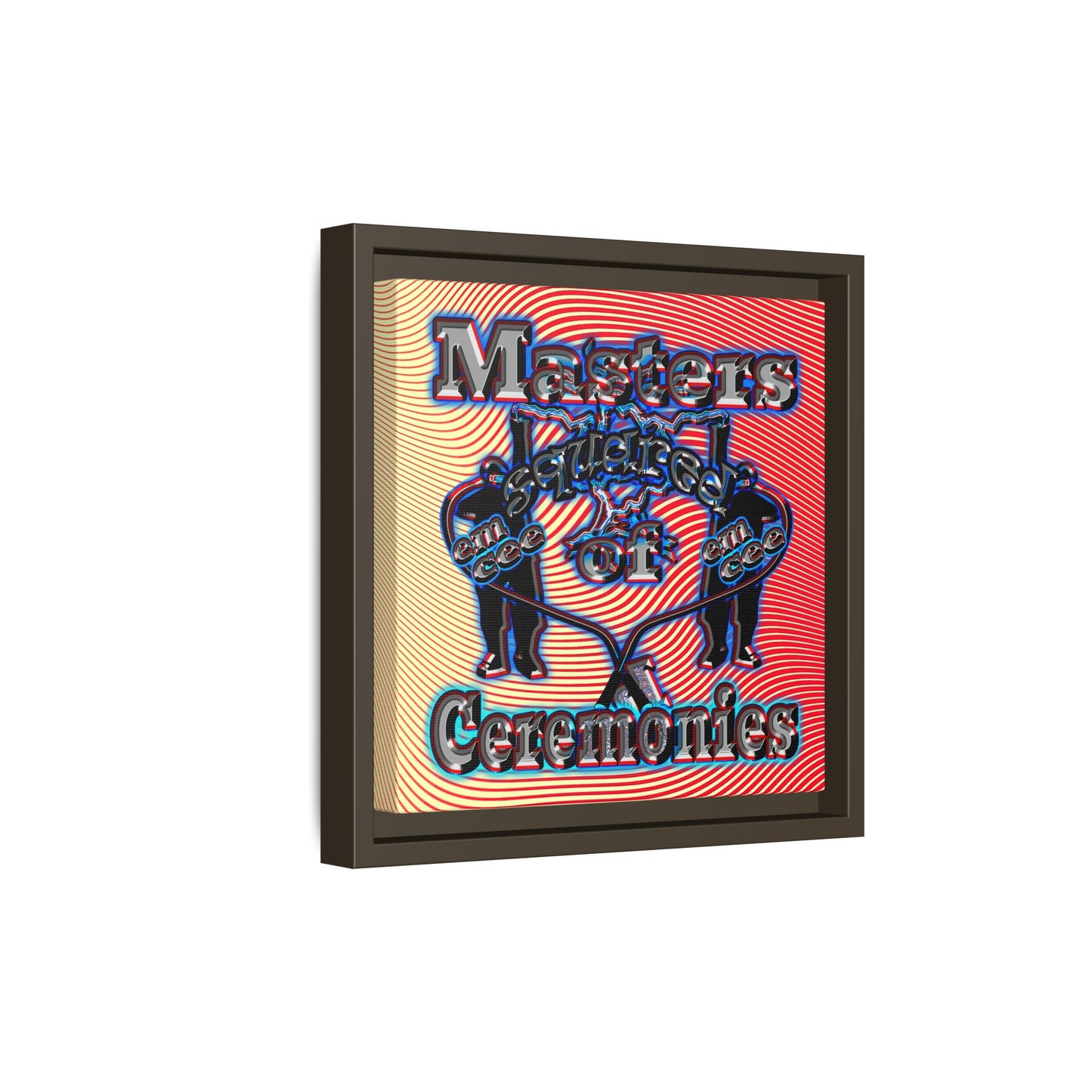 em cee squared - framed canvas art (yellow-orange wave)