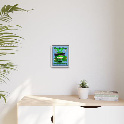 disc jockey - framed canvas art (light blue)