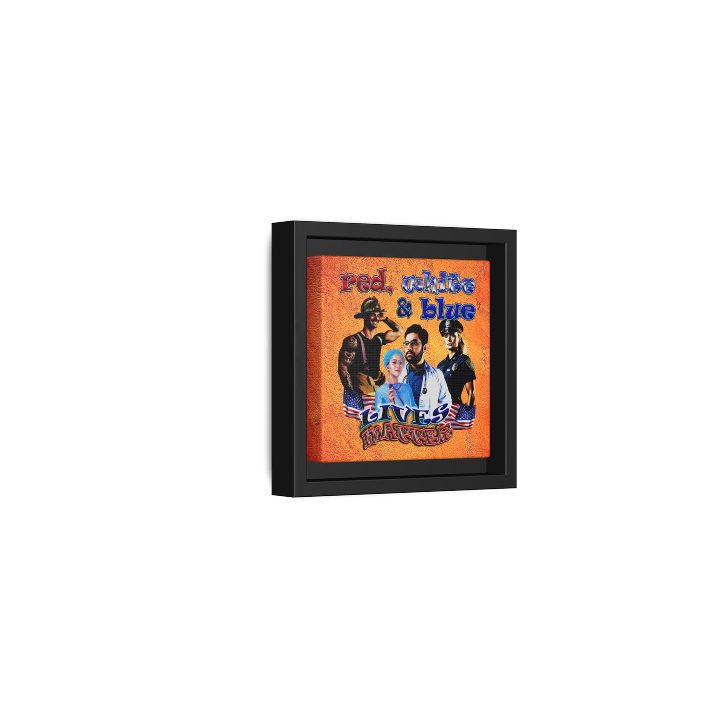 rw&b lives matter - framed canvas art (burnt orange)