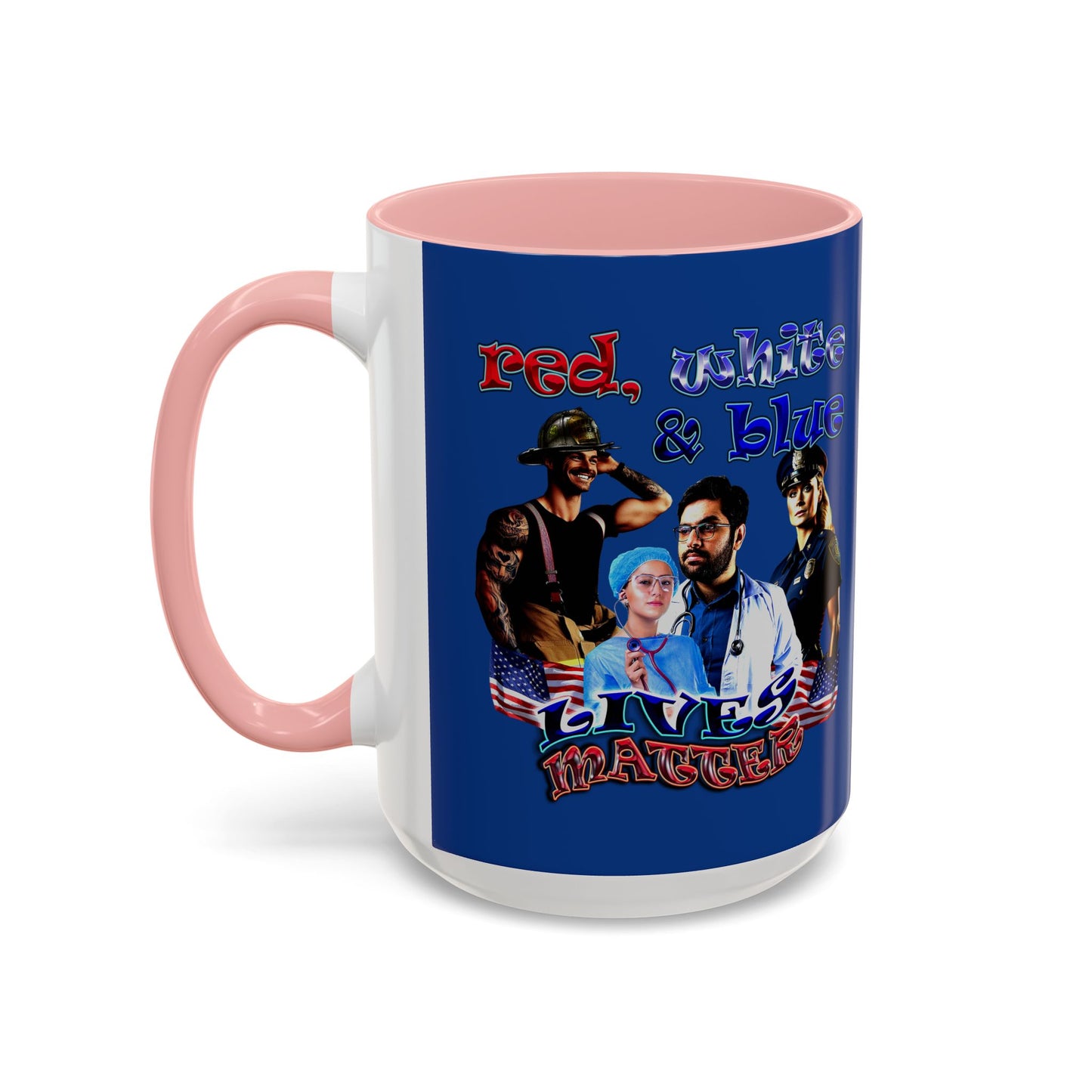rw&b lives matter - Accent Mug (dark blue)