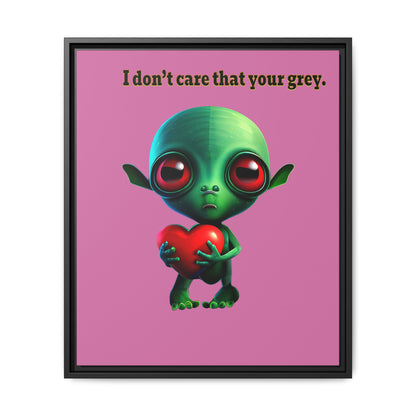 I don't care that your grey - framed canvas art (light pink)