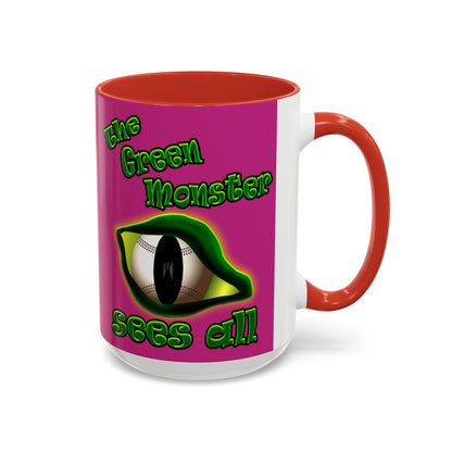 green monster - Accent Mug (pink)