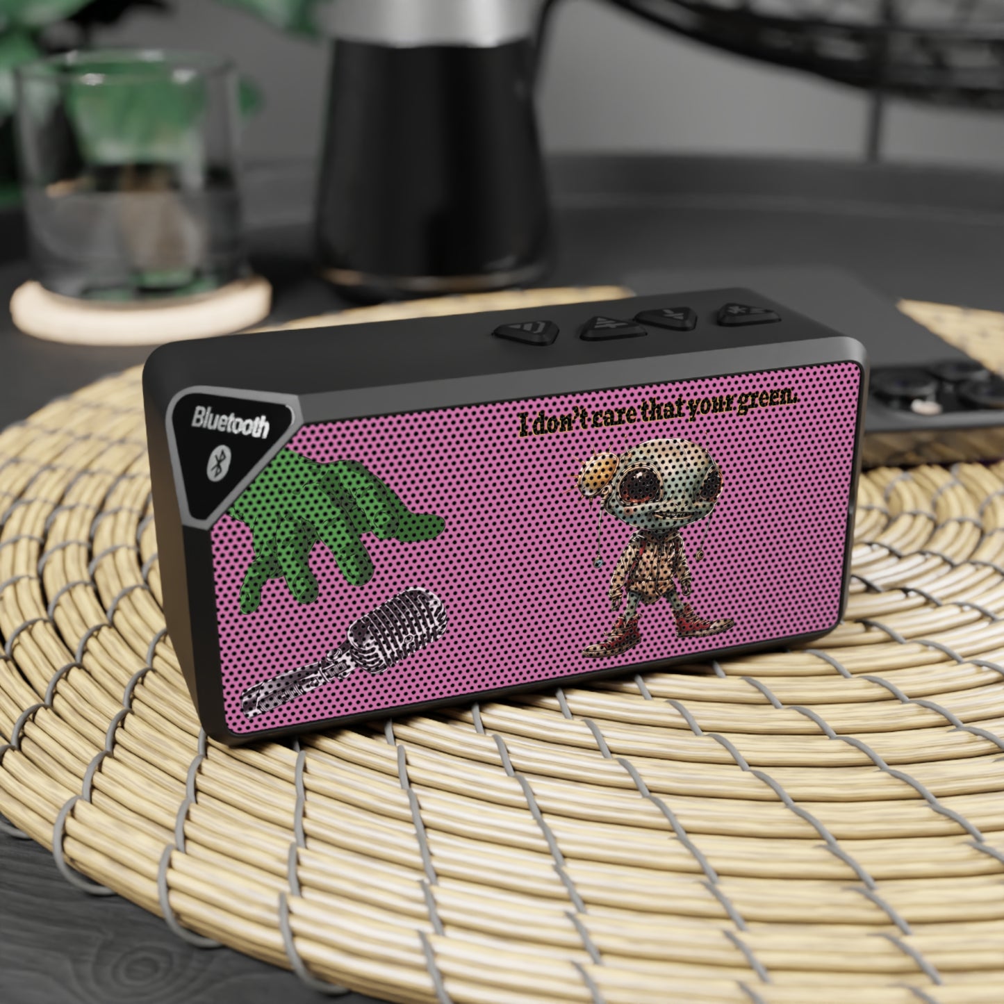 I don't care that your green - Jabba Bluetooth Speaker (light pink)