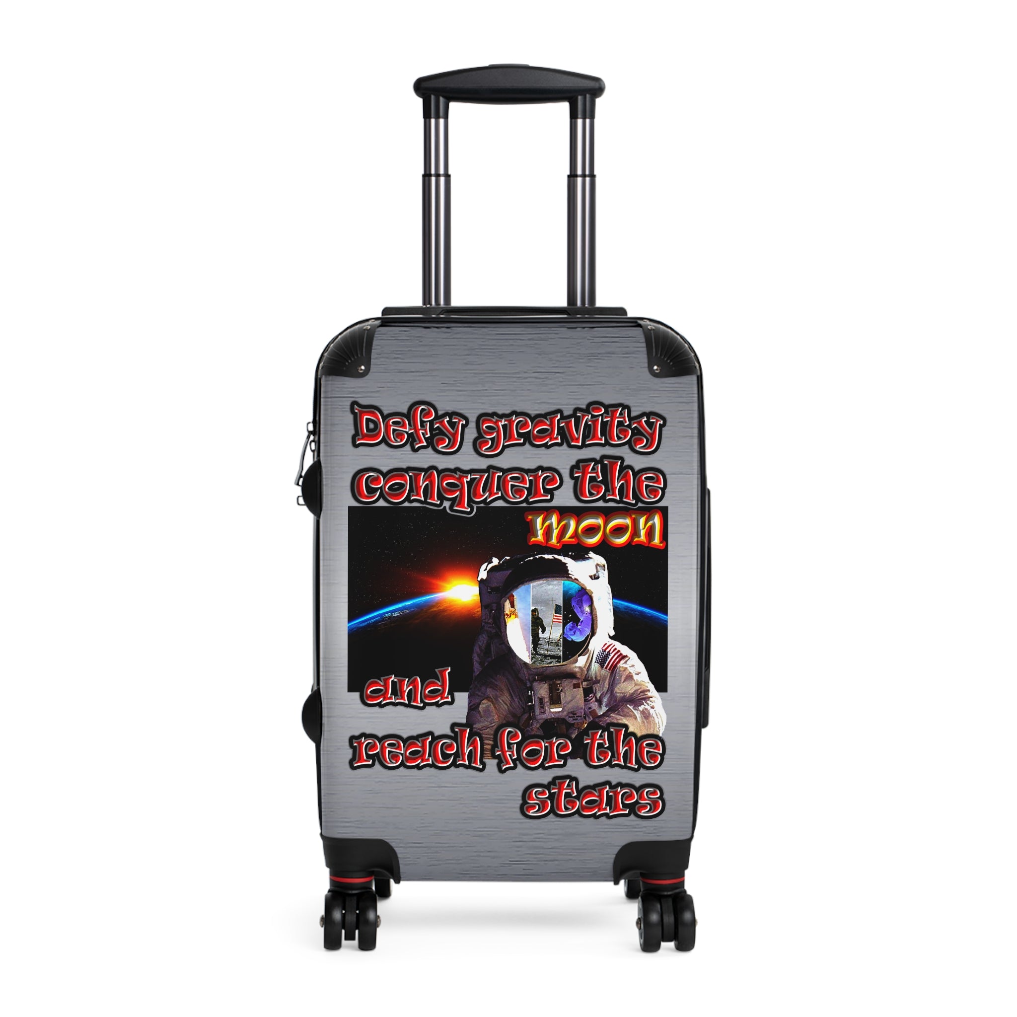 defy conquer reach - suitcase (brushed nickel)