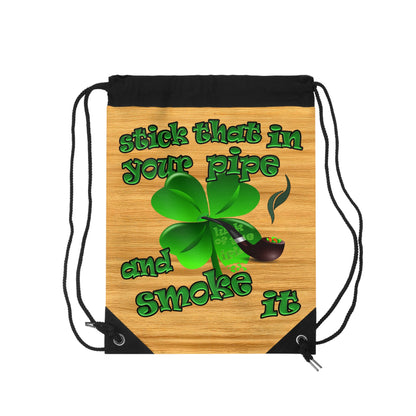 celtics logo - Drawstring Bag (butterscotch wood finish)