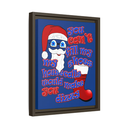 santa's shoes - framed canvas art (dark blue)