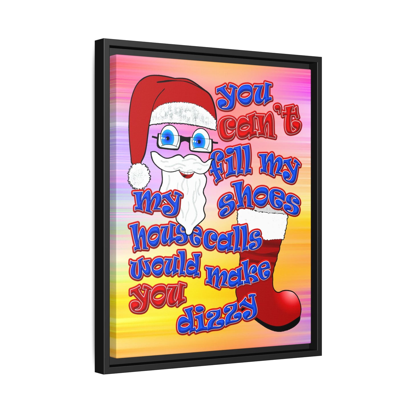 santa's shoes - framed canvas art (color blur)