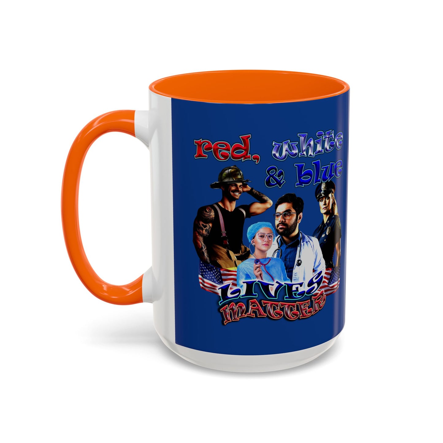 rw&b lives matter - Accent Mug (dark blue)
