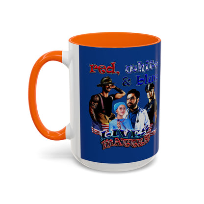 rw&b lives matter - Accent Mug (dark blue)
