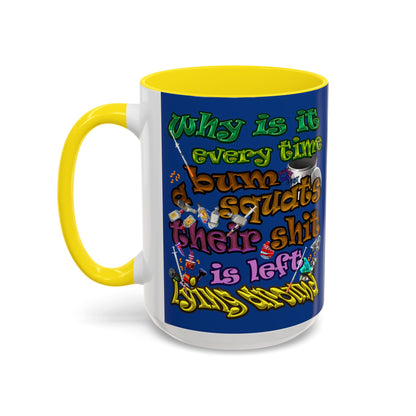 the bum's shit - Accent Mug (dark blue)
