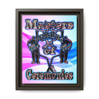 em cee squared - framed canvas art (light blue-pink wave)