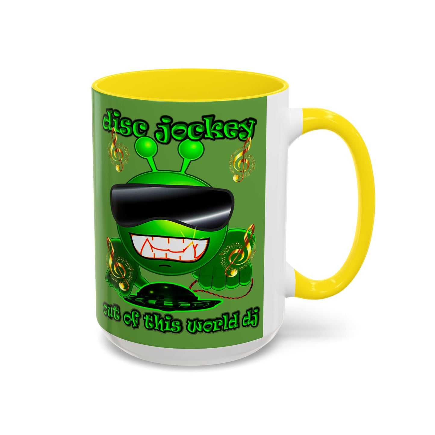 disc jockey - Accent Mug (green)