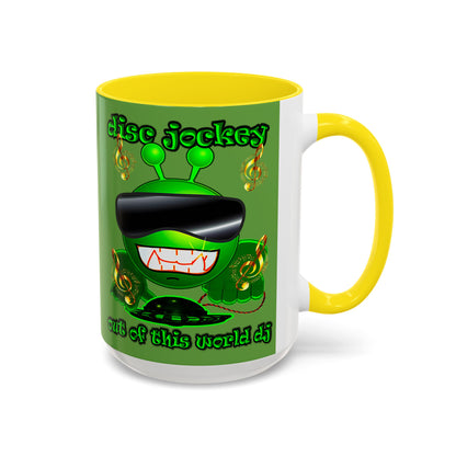 disc jockey - Accent Mug (green)