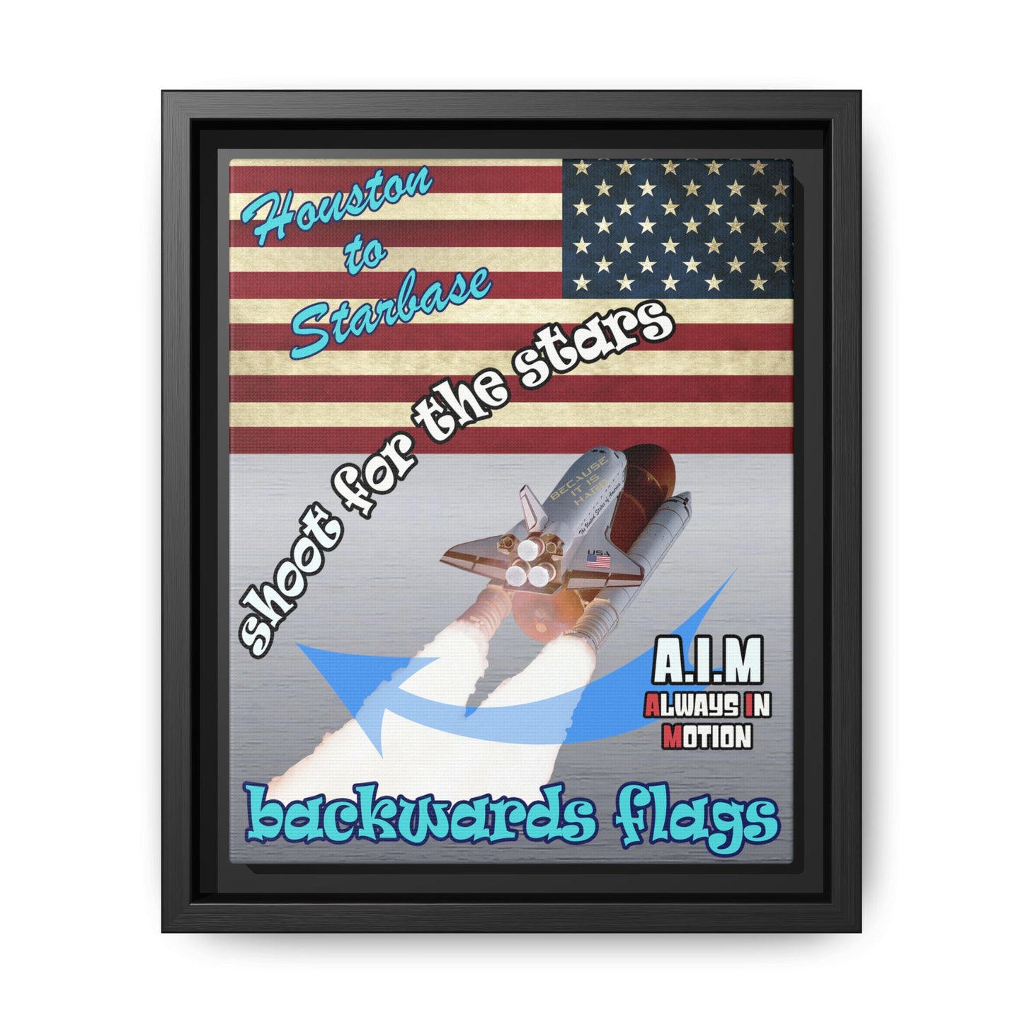 shoot for the stars - framed canvas art (brushed nickel)