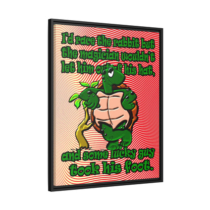 turtle race - framed canvas art (yellow-orange wave)