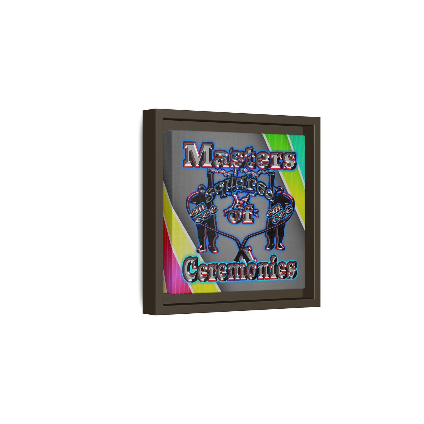em cee squared - framed canvas art (rainbow split)