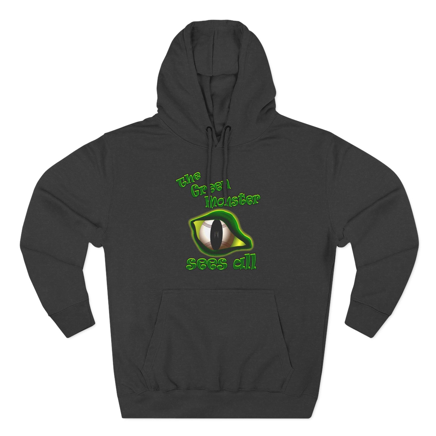 green monster - Three-Panel Fleece Hoodie