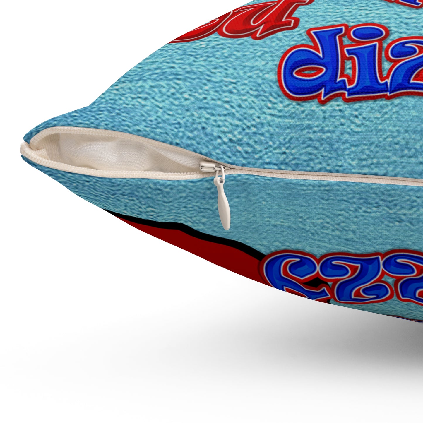 santa's shoes - Spun Polyester Square Pillow - (faded dark blue)