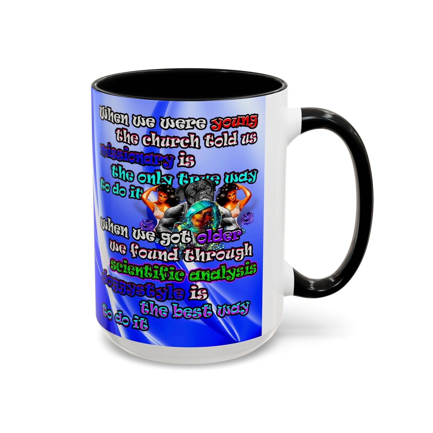 doggystyle - Accent Mug (blue-white wave)