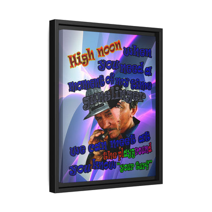 high noon - framed canvas art (grey-pink wave)