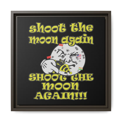 shoot the moon again - framed canvas art (black)