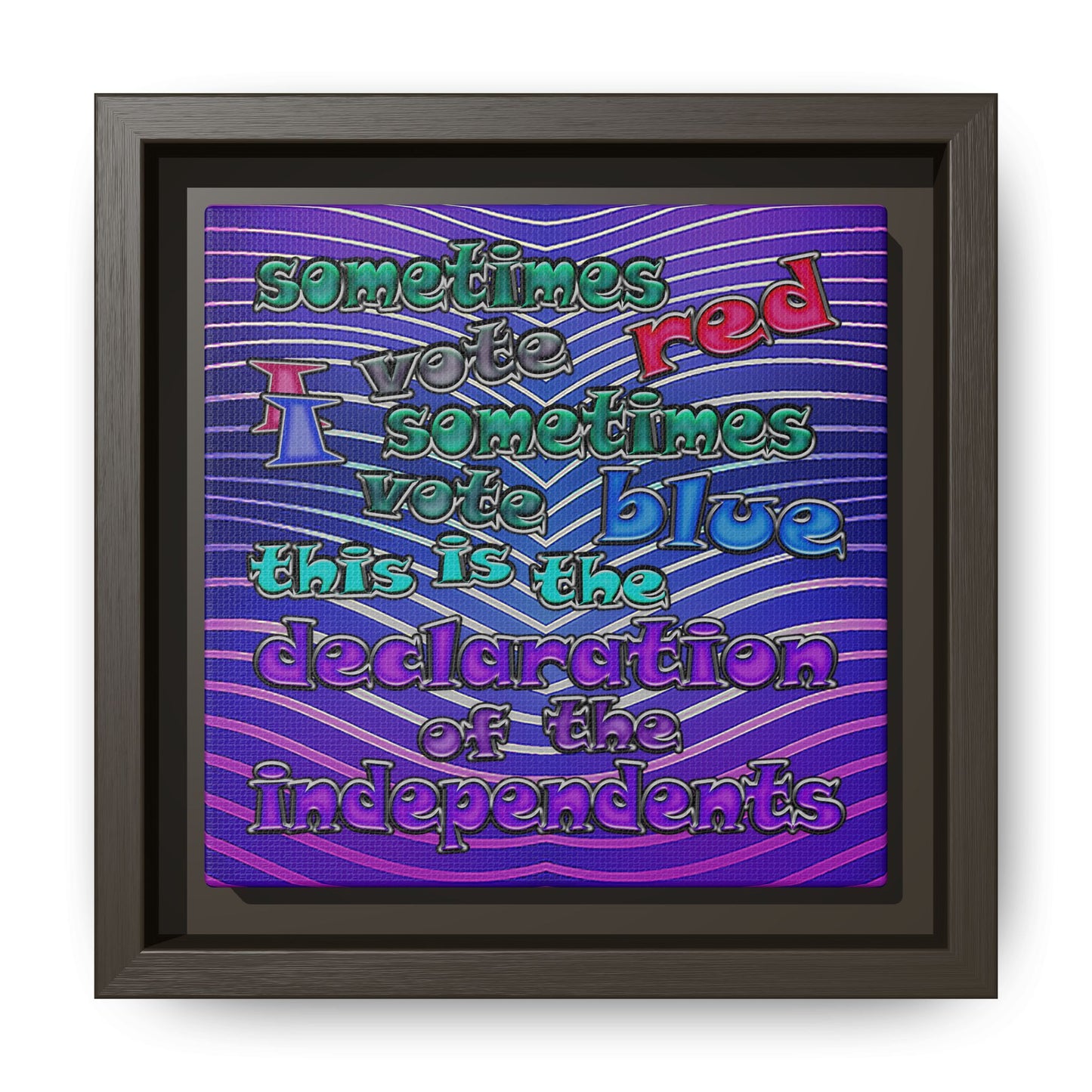 declaration of the independents - framed canvas art (purple wave)