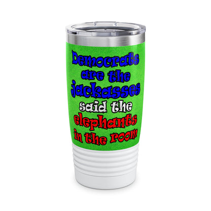 donkeys and elephants - Ringneck Tumbler, 20oz (green turf)