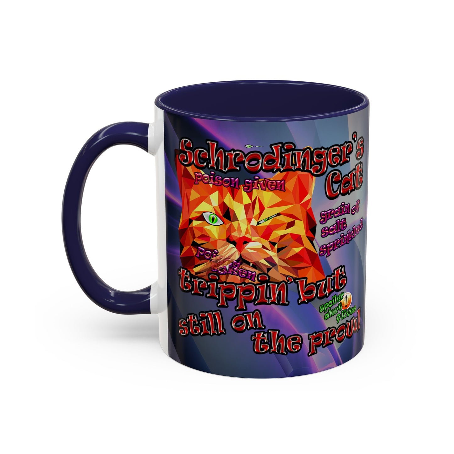 schrodinger's cat - Accent Mug (grey-pink wave)