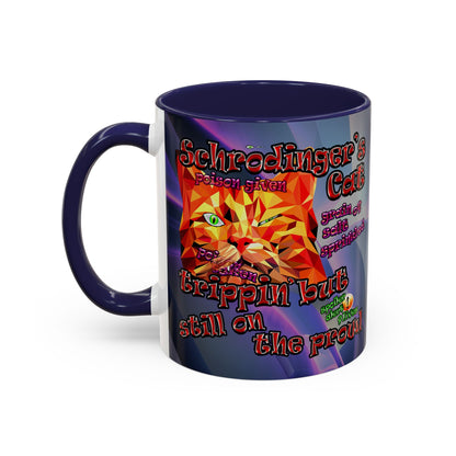 schrodinger's cat - Accent Mug (grey-pink wave)