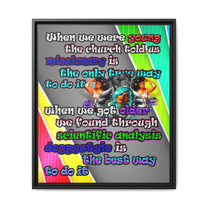 doggystyle - framed canvas art (rainbow split)