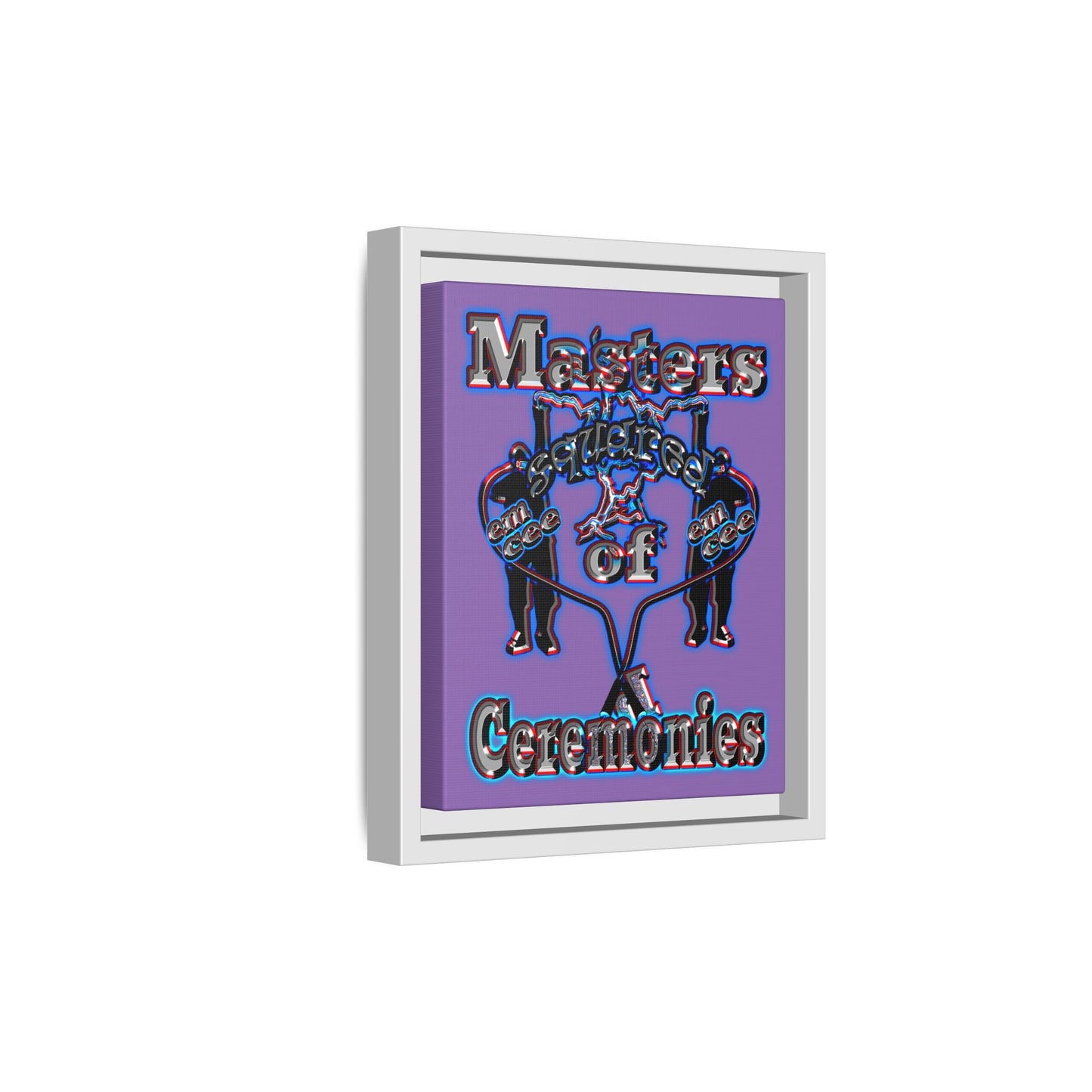 em cee squared - framed canvas art (light purple)