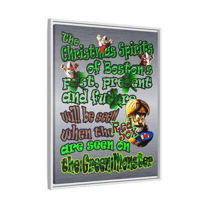 christmas spirits of boston - framed canvas art (brushed nickel)