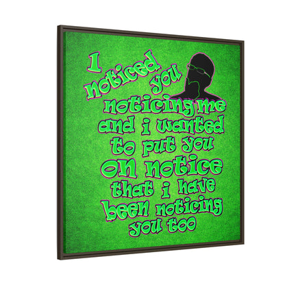 noticed you noticing - framed canvas art (green turf)
