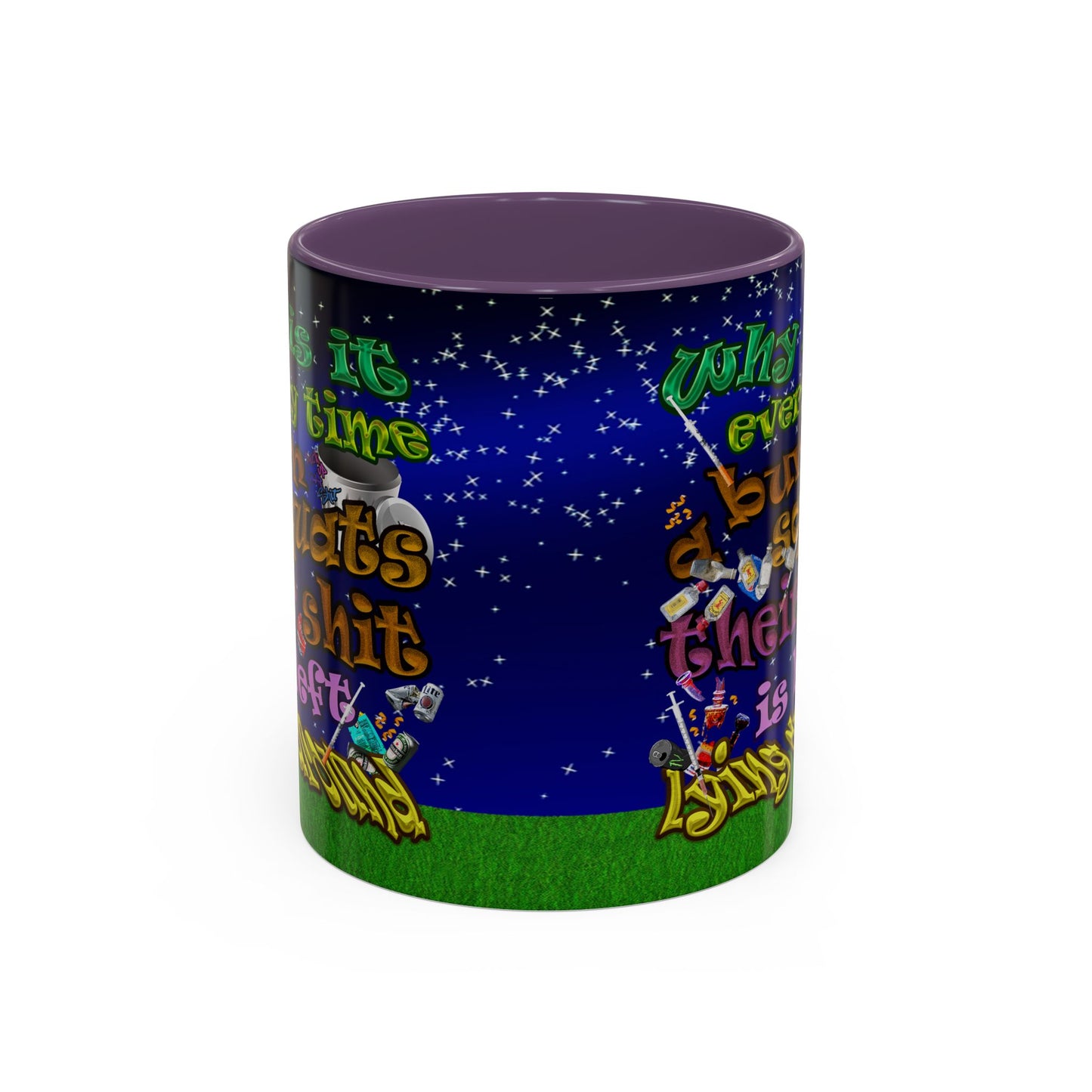the bum's shit - Accent Mug ('snoops' background)