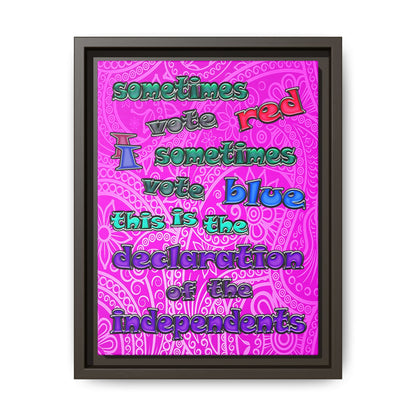 declaration of the independents - framed canvas art (pink swirl)