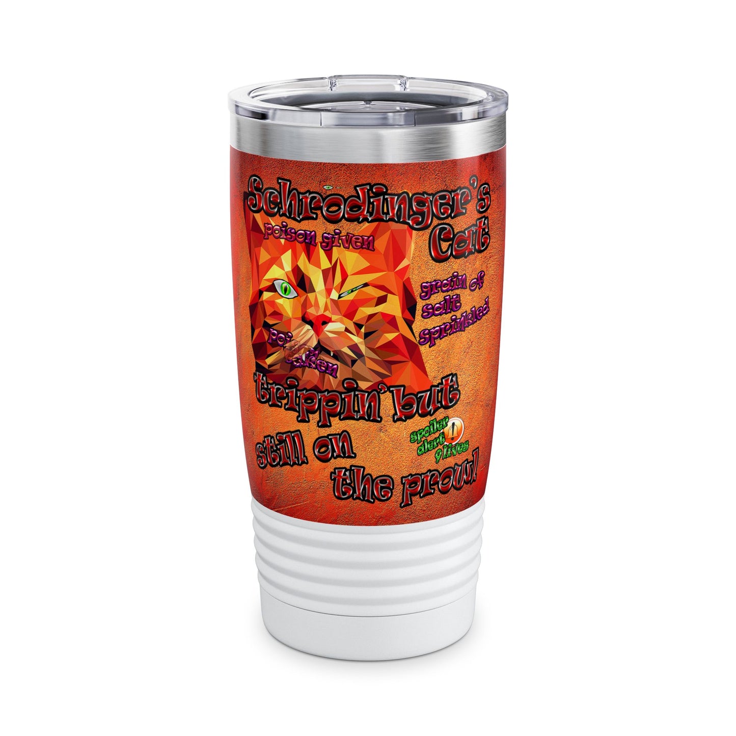 schrodinger's cat - Ringneck Tumbler, 20oz (burnt orange)
