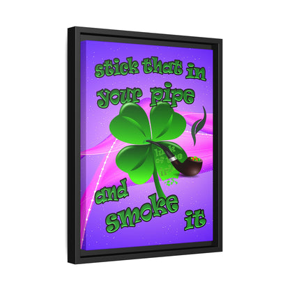 stick that in your pipe and smoke it - framed canvas art (purple-pink wave)