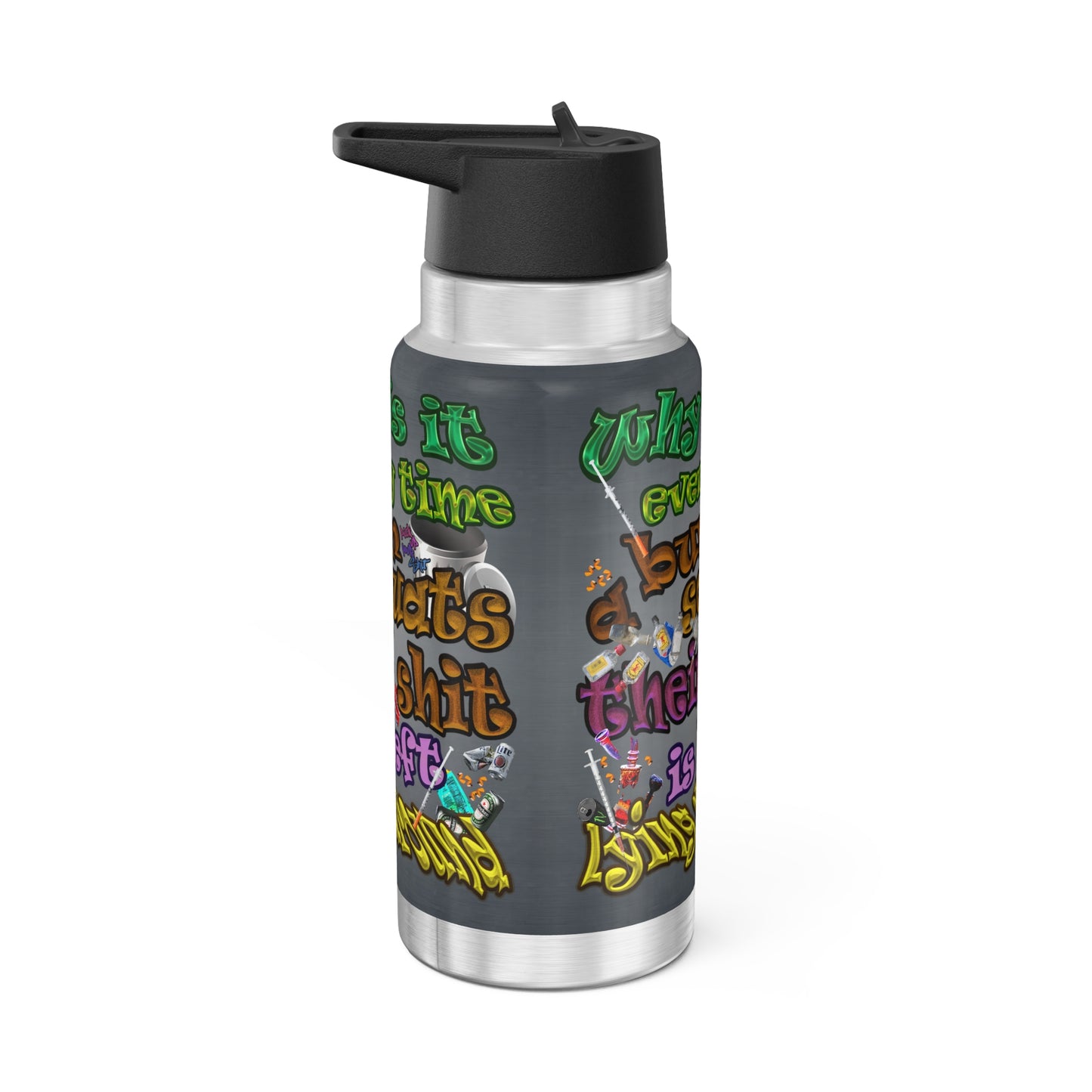 the bum's shit - Gator Tumbler, 32oz (grey-light grey)