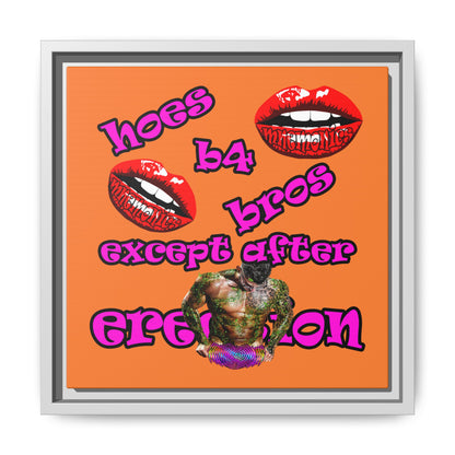 hoes b4 bros - framed canvas art (crusta)