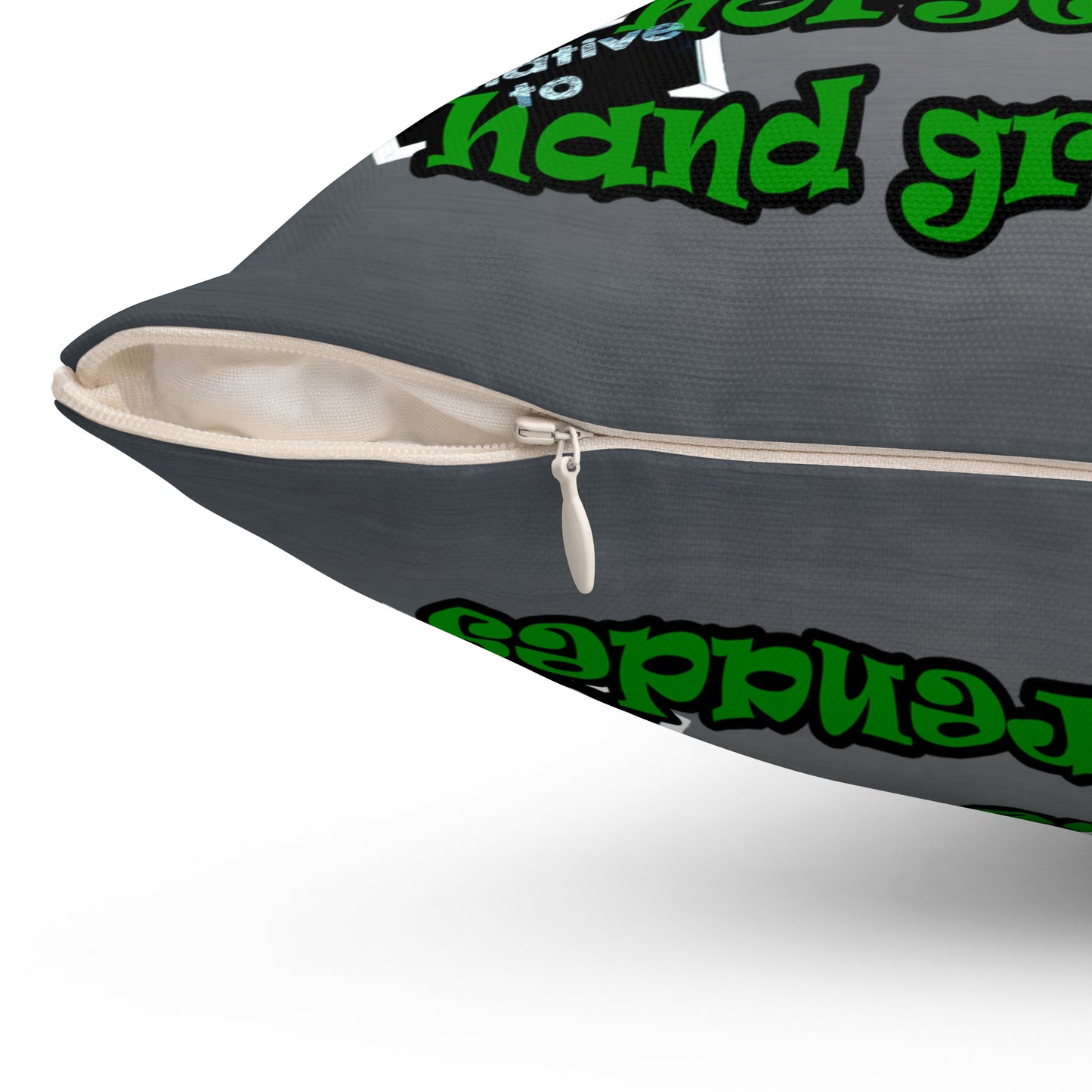 my luck - Spun Polyester Square Pillow - (grey-light grey)