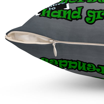 my luck - Spun Polyester Square Pillow - (grey-light grey)