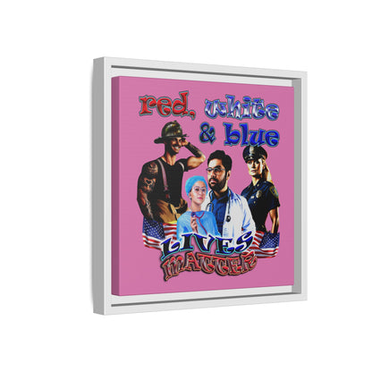 rw&b lives matter - framed canvas art (light pink)